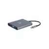 Gembird A-CM-COMBO6-01 USB-C 6-in-1 monitoimisovitin, USB 3.1 Gen 1, HDMI 4K, VGA, PD 60 W, SD/microSD-kortinlukija, 3,5 mm ääni, harmaa