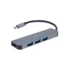 USB-C-kannettavatelakka GEMBIRD A-CM-COMBO2-01 — USB 3.2 Gen 1 Type-C, 3× USB-A, 1× HDMI, harmaa