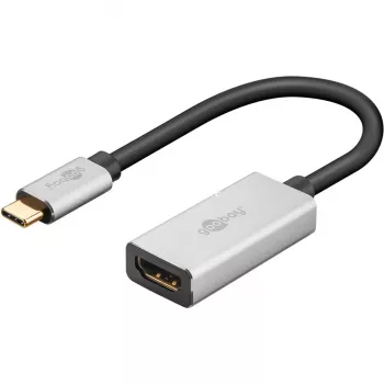 Wentronic 60194 videokaapeliadapteri 0,15 m USB Type-C HDMI musta - hopea (60194)
