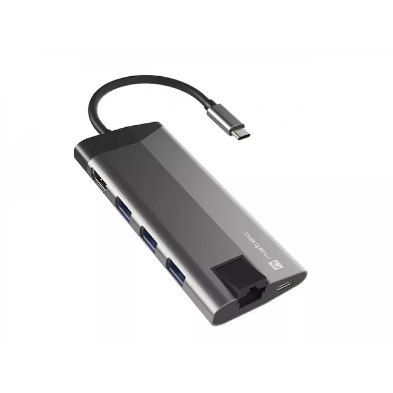 NATEC Fowler Plus USB Type-C musta harmaa MicroSD SD -keskitin