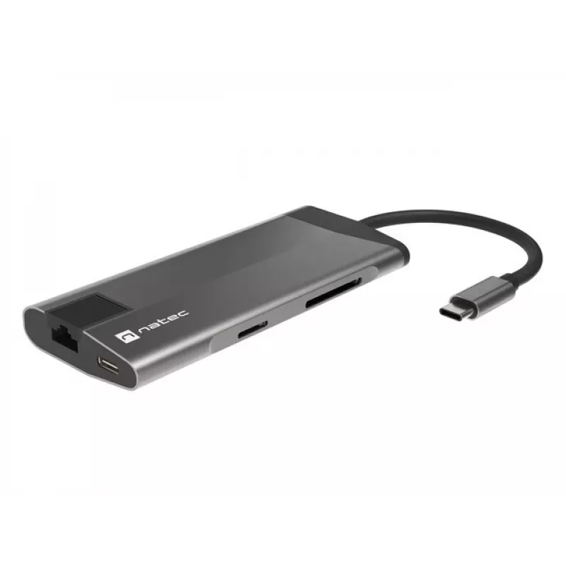 NATEC Fowler Plus USB Type-C musta harmaa MicroSD SD -keskitin
