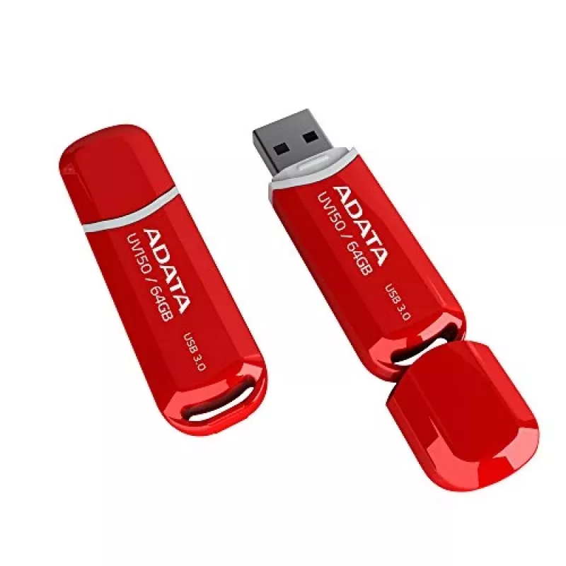 USB-muistitikku ADATA DashDrive UV150 64 GB, USB Type-A 3.2 Gen 1, punainen, liukukansirakenne