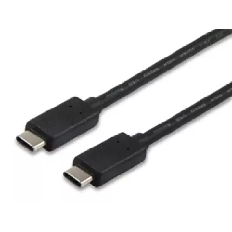 Equip USB 2.0 Type-C -kaapeli, 1m, 1 m, USB C, USB C, USB 2.0, uros/uros, musta