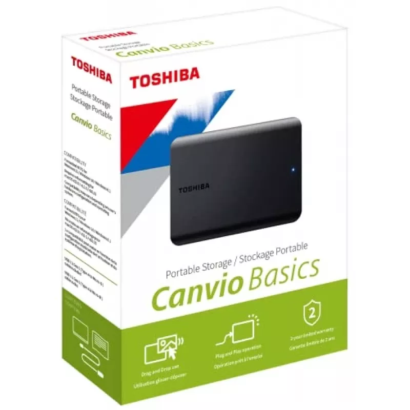 Ulkoinen kiintolevy Toshiba 2 TB USB 2.0/3.2 Canvio Basics