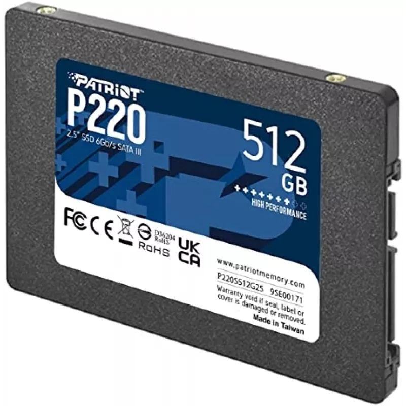 Patriot Memory P220 512 Gt SSD-asema, 2,5″, SATA III (P220S512G25)