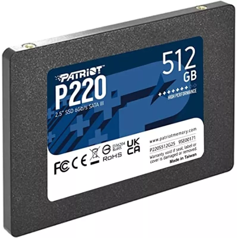 Patriot Memory P220 512 Gt SSD-asema, 2,5″, SATA III (P220S512G25)