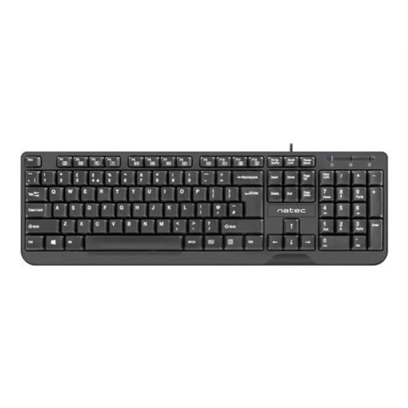 NATEC NÄPPÄIMISTÖ TROUT SLIM USB, US-LAYOUT, MUSTA