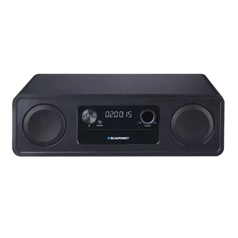 Blaupunkt MS20BK mikro Hi-Fi -järjestelmä, Bluetooth, CD/CD-RW/MP3/WMA, FM-radio, USB, AUX, kello/herätys, 120 W, musta