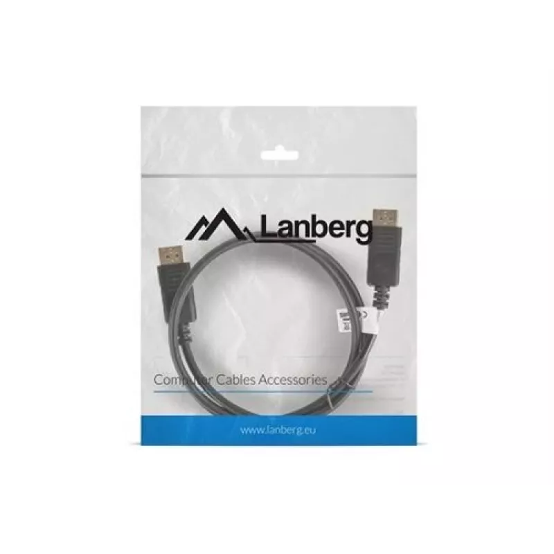 Lanberg DisplayPort-kaapeli 19 Pin V1.2 4K, 1M | CA-DPDP-10CC-0010-BK | DisplayPort - DisplayPort