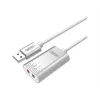 Unitek Y-247A USB-stereoäänikortti, USB 2.0 A-tyyppi – 2 x 3,5 mm:n miniliitin, alumiini, 47 x 28 mm, hopea