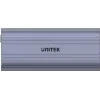 SSD-kotelo Unitek SolidForce Reefer harmaa – M.2 NVMe PCIe, USB‑C 10 Gbit/s, alumiini, 1 asema