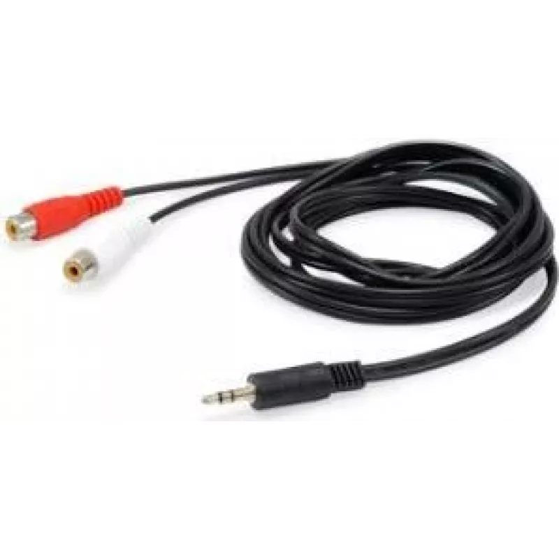 Equip 147093 äänikaapeli, 2 x RCA-naaras – 3,5 mm uros, 2,5 m, musta