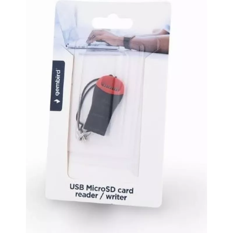 Kortinlukija Gembird FD2-MSD-3 USB 2.0 musta punainen