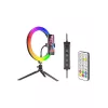 Renkaanmuotoinen valaisin RGB 26 cm jalustalla