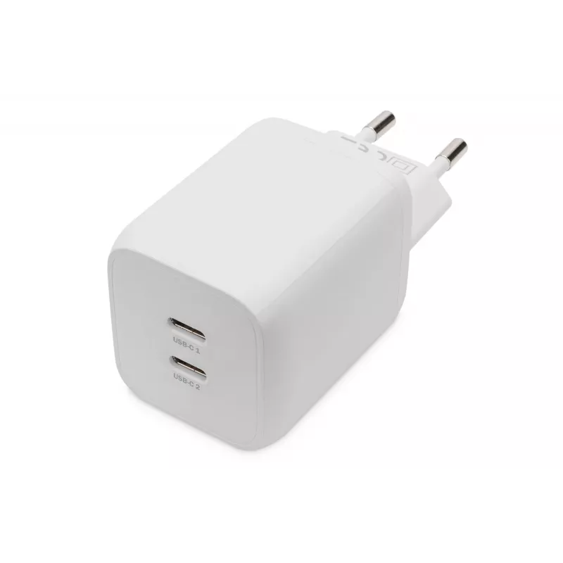 Digitus USB-C-laturi. 2-porttinen. 65W GaN