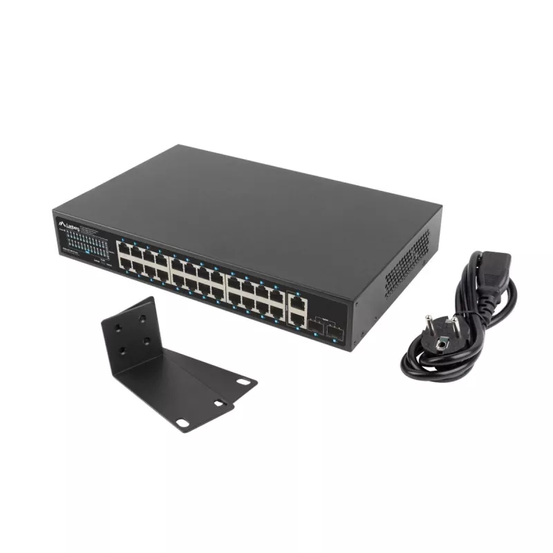 Hallitsematon kytkin Lanberg RSGE-24P-2GE-2S-250 24 porttia räkkiasennus