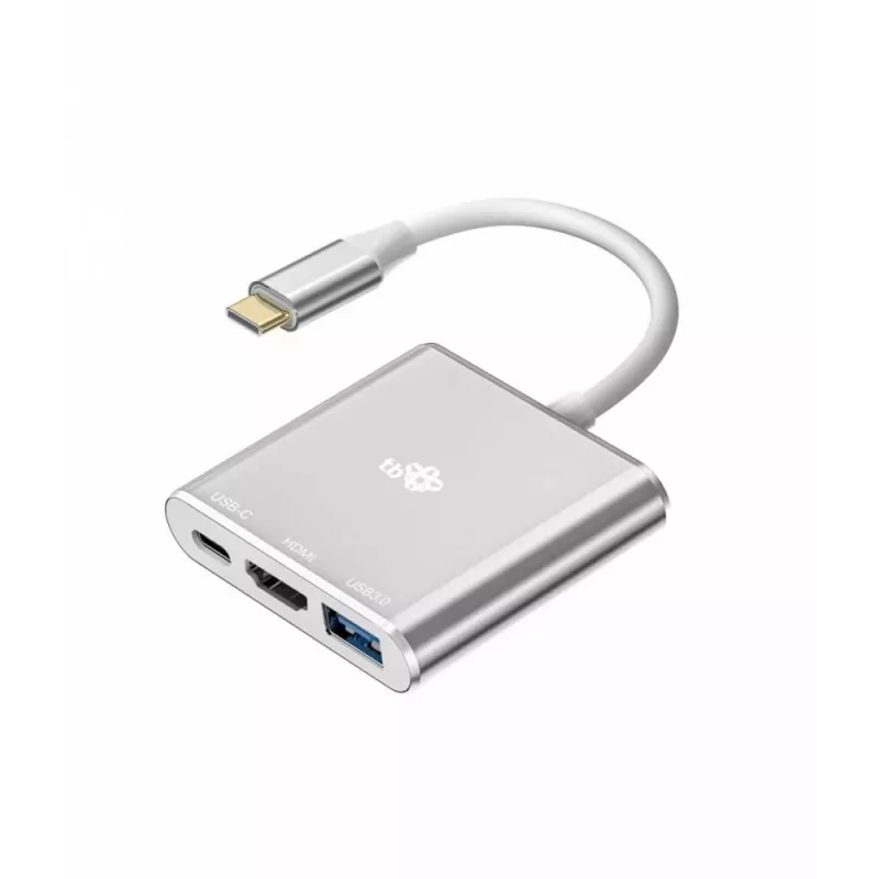 USB-C-adapteri-keskitin TB AKTBXVAU3HMPDAV — 3-in-1: HDMI + USB-A + USB-C PD, hopea