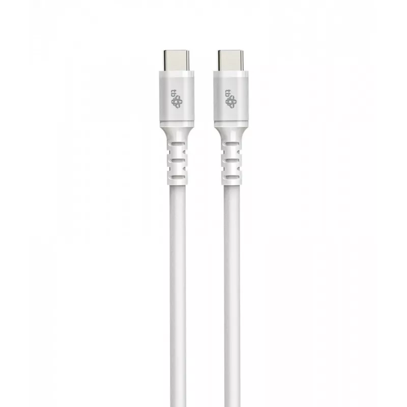 USB C - USB C -kaapeli 1 m, silikoni valkoinen