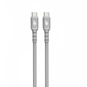 USB C - USB C -kaapeli 1 m, silikoni harmaa