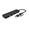 USB-keskitin NATEC Mayfly USB 3.2 Gen 1 Type-A Type-C 5000 Mbit/s musta