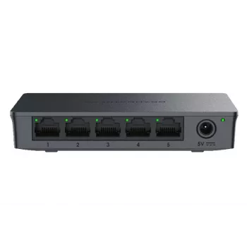 Grandstream GWN7700 Layer 2 hallitsematon kytkin 5x Gigabit-portti 10 Gbit/s kytkentäkapasiteetti 802.1p QoS musta pöytä-/seinäasennus 5VDC