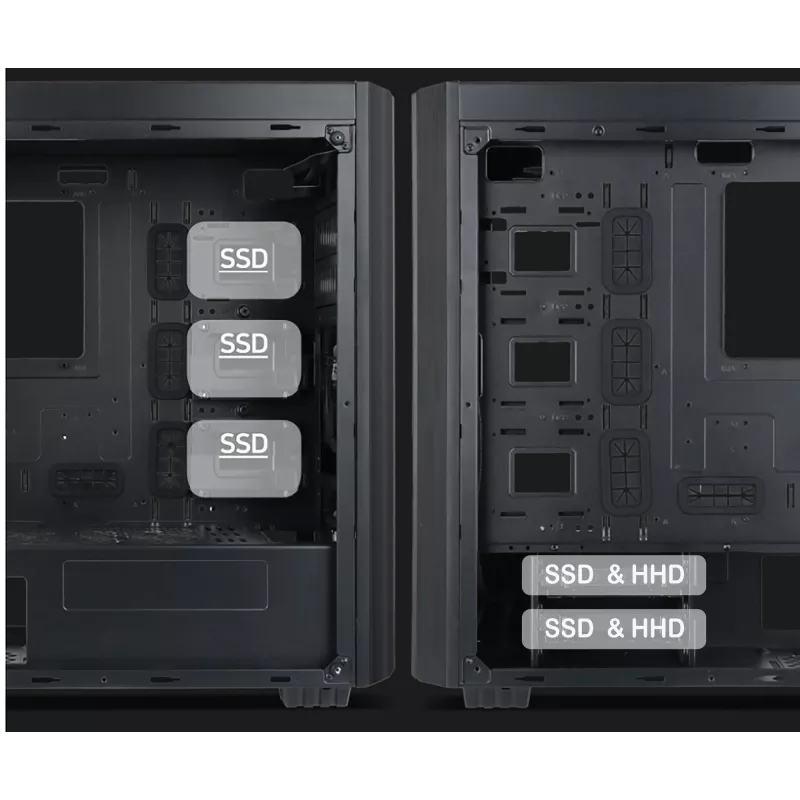 Gembird Fornax K500 ATX-tietokonekotelo, midi-torni, musta