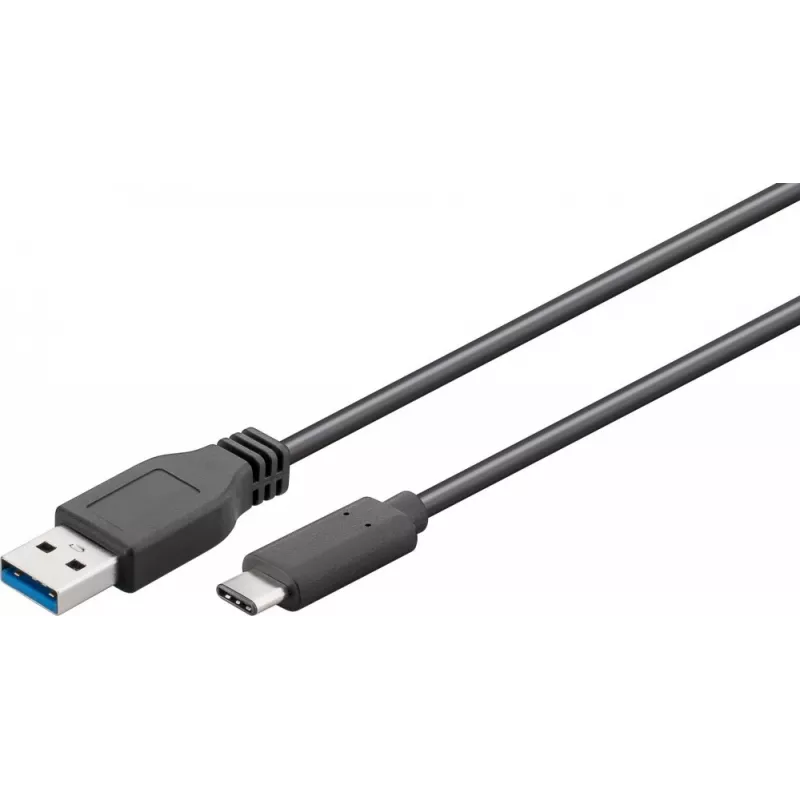 Wentronic Goobay USB 3.0 SuperSpeed -kaapeli > USB-C™, musta, 2 m - USB 3.0-pistoke (Type-A) > USB-C-pistoke (71221)