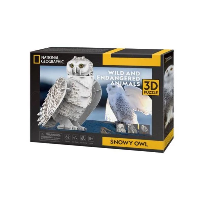 CubicFun 3D-palapeli NG lumipöllö 32 osaa eläimet 8 vuodesta