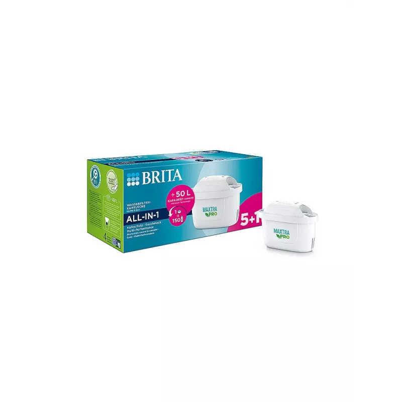 BRITA pöytävesisuodatin Maxtra Pro -suodatinpatruuna 5+1 pakkaus