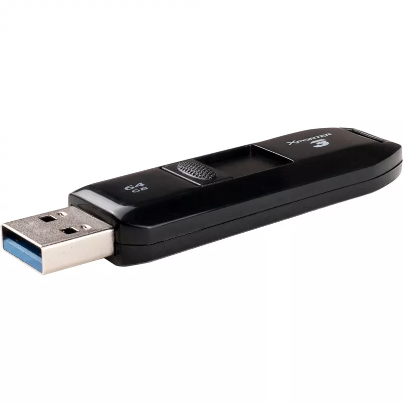 USB-muistitikku PATRIOT Xporter 64 GB USB Type-A 3.2 Gen 1 (liuku, musta, 80 MB/s)
