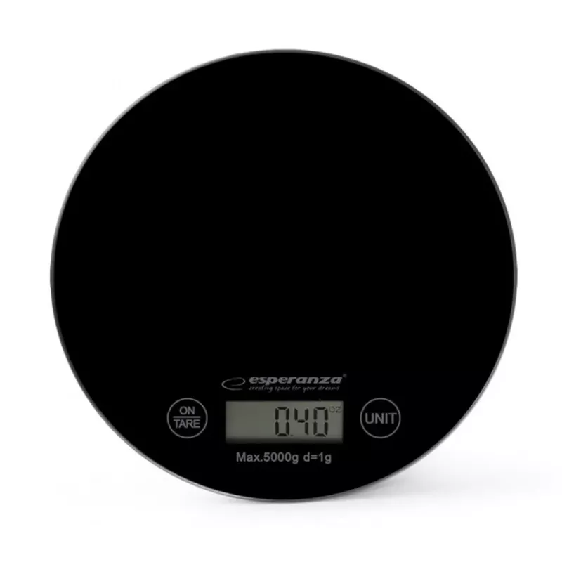 Esperanza EKS003K keittiövaaka musta tasainen pinta Rotondo elektroninen keittiövaaka