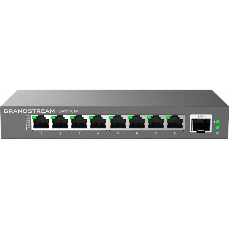 Grandstream Networks GWN7700M hallitsematon verkkokytkin, 5x 2,5G Ethernet (100/1000/2500), 1x SFP+, musta