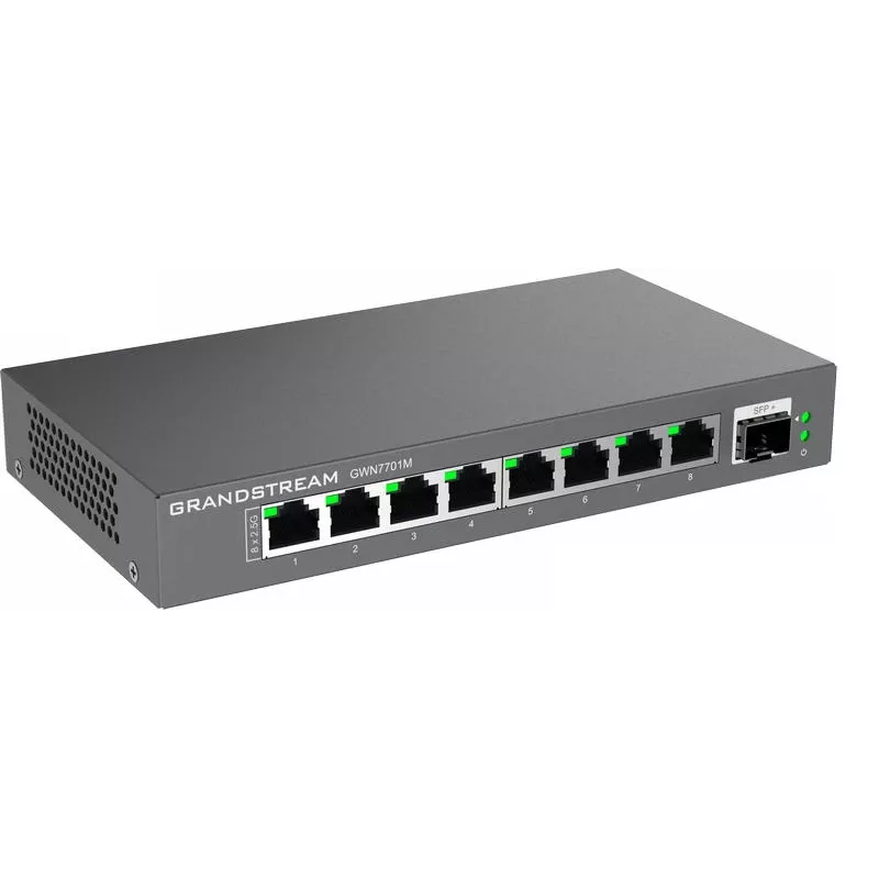 Grandstream Networks GWN7700M hallitsematon verkkokytkin, 5x 2,5G Ethernet (100/1000/2500), 1x SFP+, musta