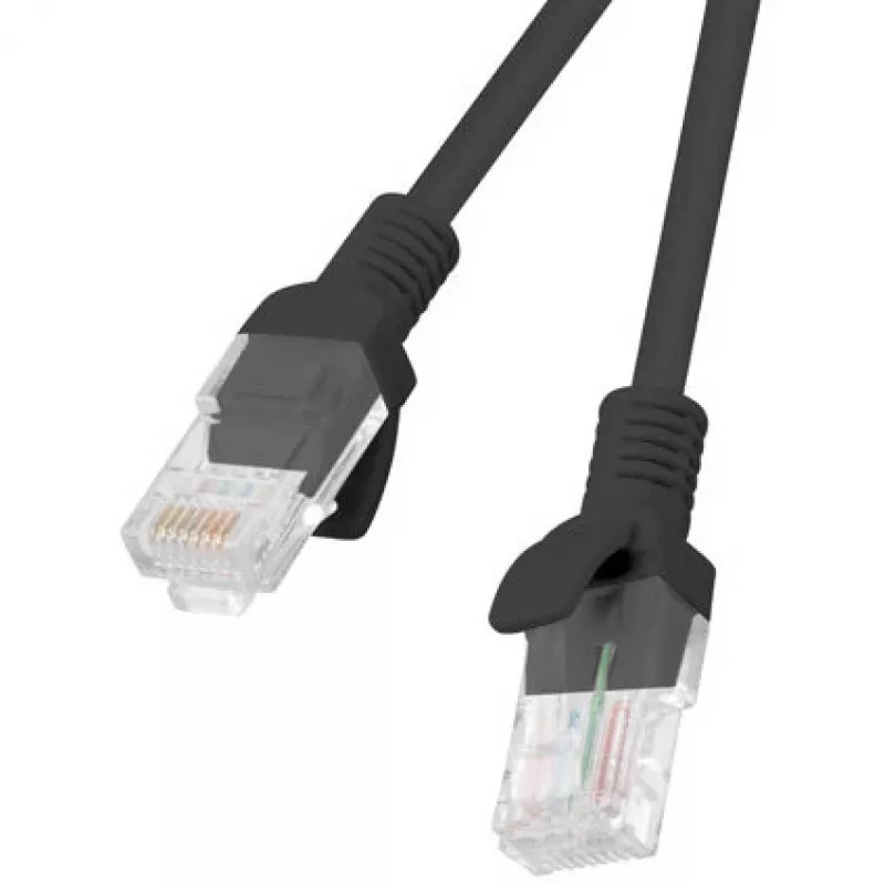 Lanberg PCU5-20CC-0025-BK Cat.5e UTP -kytkentäkaapeli, 0,25 m, musta, 10 kpl:n pakkaus