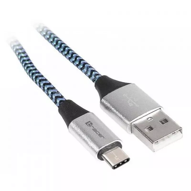 Tracer TRAKBK46266 USB-kaapeli USB 2.0 1 m USB-C USB-A musta sininen hopea