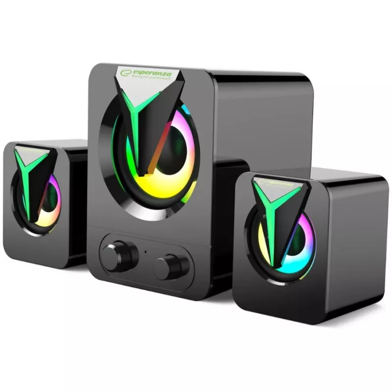 Esperanza EGS107 kaiutin 2.1 USB LED 5 W musta