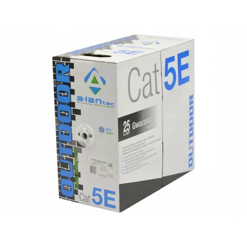 Alantec KIU5OUTS305Q verkkokaapeli musta 305 m Cat5e U/UTP (UTP) (KIU5OUTS305Q)