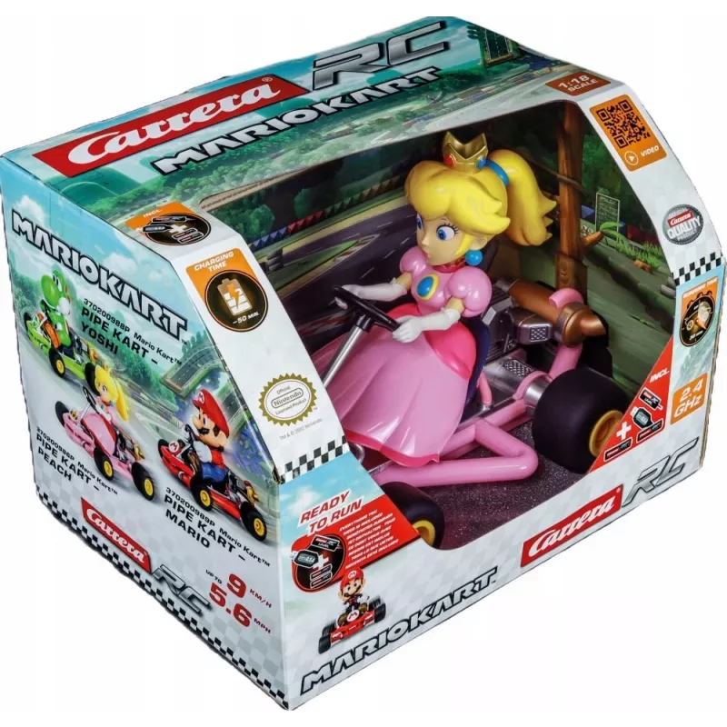 Carrera RC 370200986P Mario Kart Pipe Kart Peach, 2,4 GHz, akun käyttöaika 30 min, 6-vuotiaille ja vanhemmille