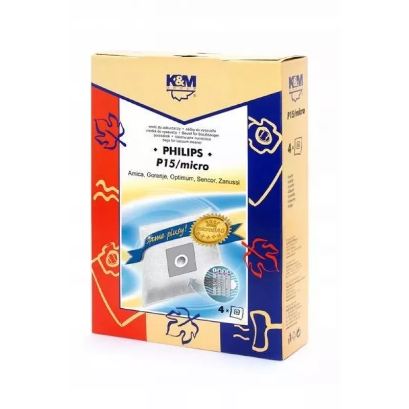Pölynimurin pussit km KM-P15 — 4 kpl, mikrofilterpussit pölynimureihin