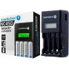 Akkulaturi everActive NC450B — 4 kennon AAA-laturi, 110/230V AC, musta