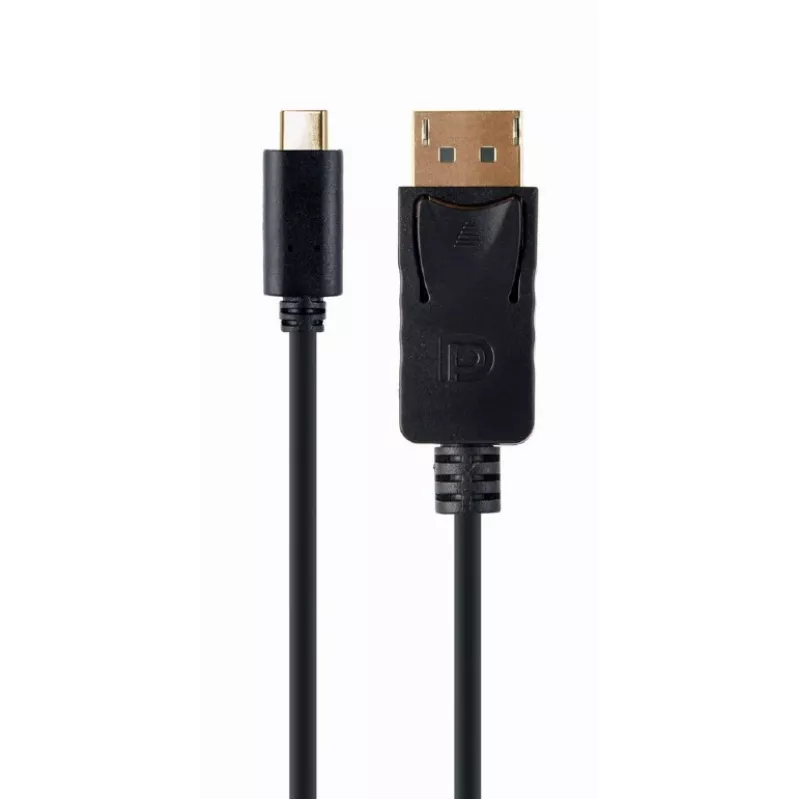 USB-näytönohjainsovitin Gembird A-CM-DPM-01 USB-C, tukee jopa 3840×2160, USB 2.0 / 3.2 Gen 2, musta, 2 m kaapeli