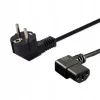 Virtajohto SAVIO CL-116 — 1,8 m, musta, kulmapistoke tyyppi C kulma IEC C13, 3-johdin 0,5 mm²