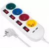 Jatkojohto MACLEAN MCE229W — 4 pistorasiaa, 2× USB, 1,5 m kaapeli, tyyppi F, 10 A, valkoinen