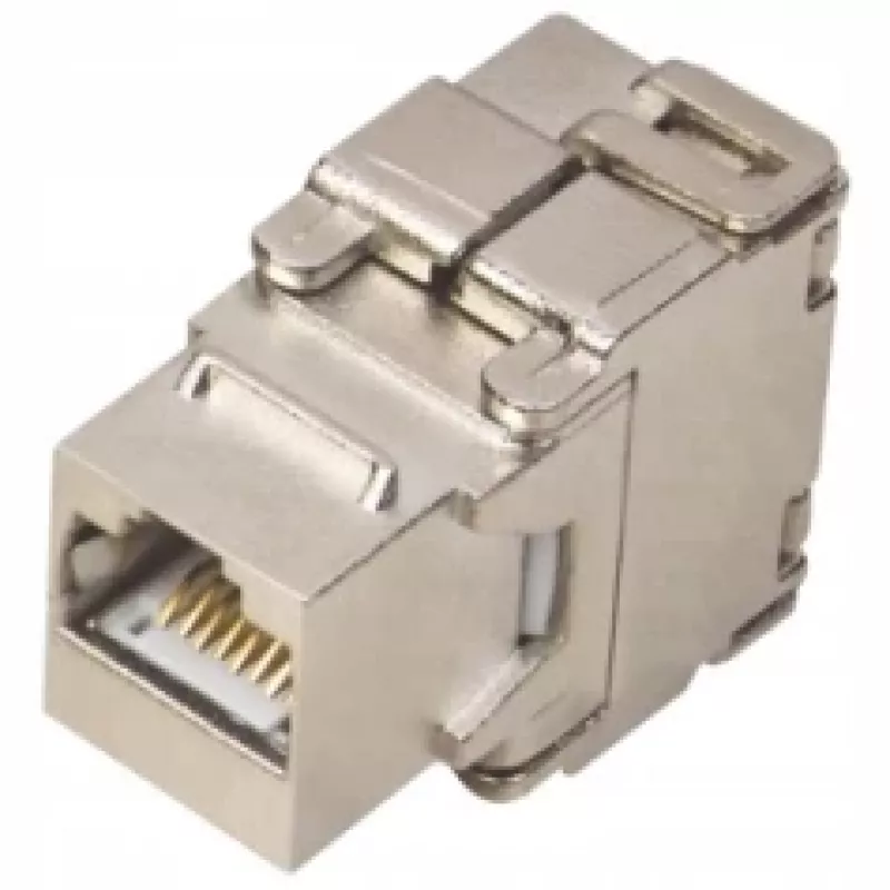 Alantec MKB-S6-1 RJ45 keystone-liitin, STP Cat6, työkaluton, hopea