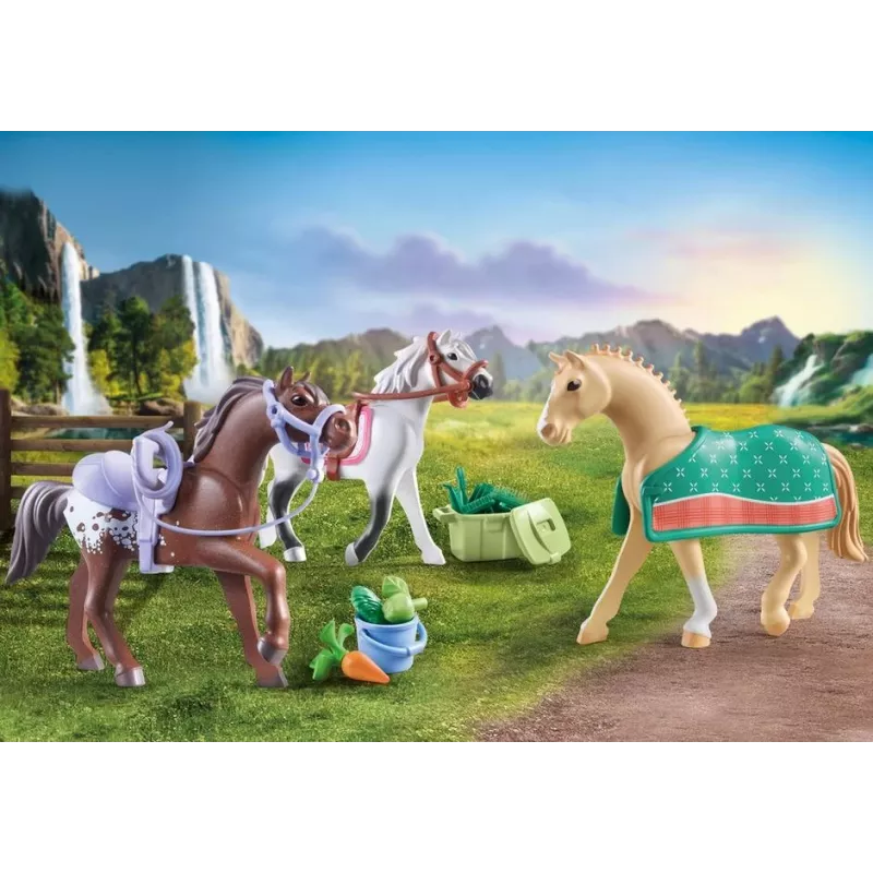 Playmobil 71356 Pferde von Waterfall – Kolme hevosta satulalla