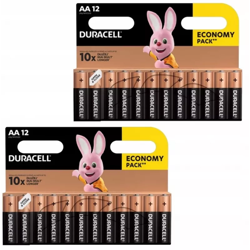 Duracell Alkaline AA (LR6) -paristopakkaus — 24 kpl, kertakäyttöisiä