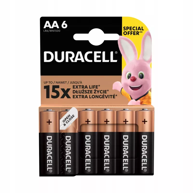Paristopakkaus Duracell Basic AA / LR6 — 6 kpl (alkalinen)