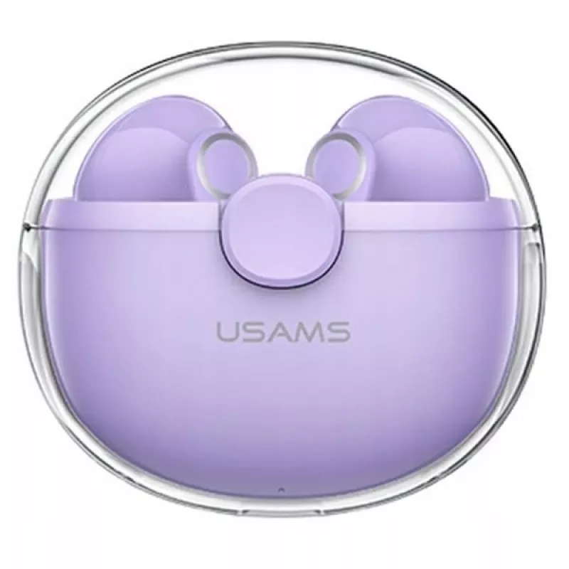 (Violetti, Bluetooth Headphone 5.1) USAMS Bluetooth Headphone 5.1 Wireless TWS Earphone Touch Control Earbuds Waterproof Sport Headsets Noise Reduction