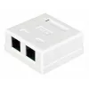 Kaapeliliitin Alantec GN002 2×RJ45 naaras–naaras valkoinen suora muovi