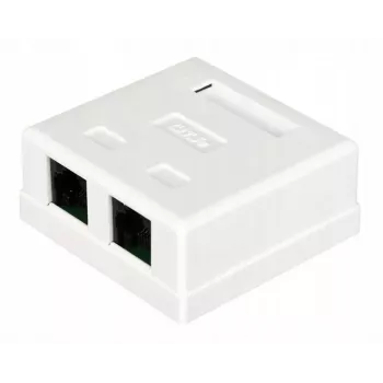 Kaapeliliitin Alantec GN002 2×RJ45 naaras–naaras valkoinen suora muovi